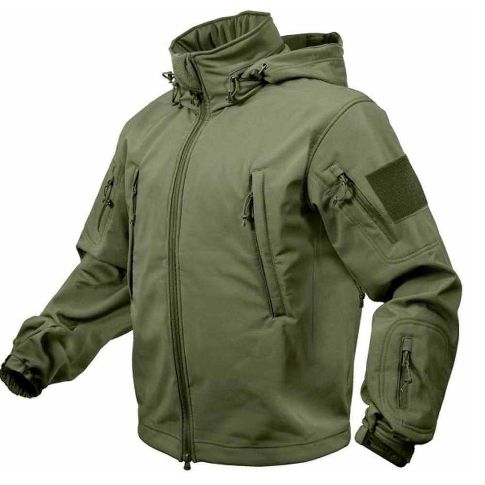 Tactical soft shell jacket olive green